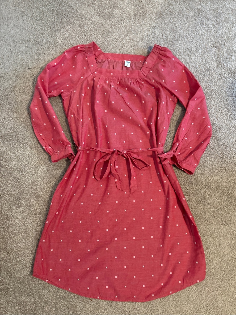 Coral/Pink Tie-Waist Dress